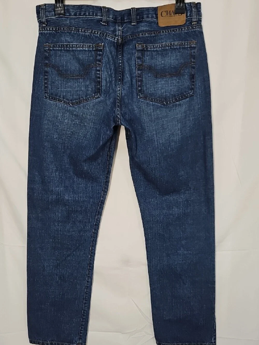 Chaps Men's Straight Fit Jeans in Dark Blue Wash